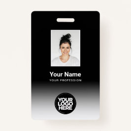 Tarjeta De Identificación Gradiente de foto de empleado personalizado Blanco