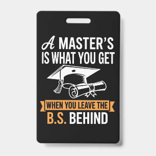 Tarjeta De Identificación Grado de Maestría MBA Grado de Maestría Graduación