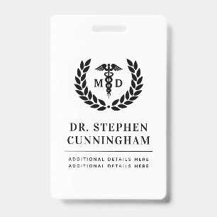 Tarjeta De Identificación Graduación de Medicina Moderna MD Doctor en Medici