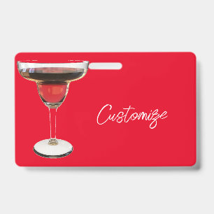 Tarjeta De Identificación Gran Cóctel de Margarita Roja Thunder_Cove