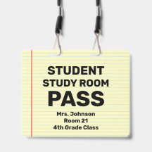 Gran Lanyard de Pase para Sala de Estudio de Estud