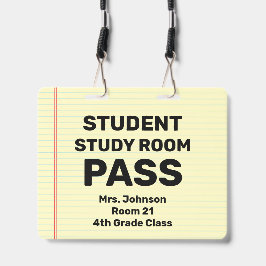 Tarjeta De Identificación Gran Lanyard de Pase para Sala de Estudio de Estud