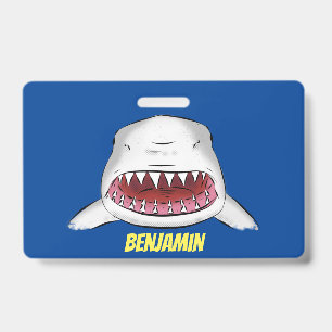 Tarjeta De Identificación Gran tiburón blanco significa ilustracion personal