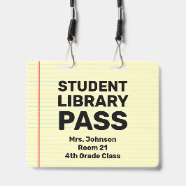 Tarjeta De Identificación Grande Cordón de Pase de Biblioteca para Estudiant