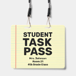 Tarjeta De Identificación Grande Cordón de Pase de Tarea para Estudiantes de