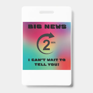 Tarjeta De Identificación Grandes Noticias, No Puedo Esperar para Decírtelo
