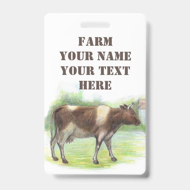 Tarjeta De Identificación Granja de vacas (Front)