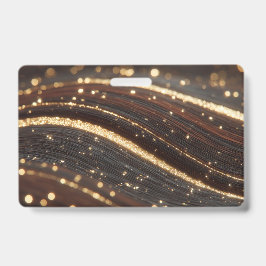 Tarjeta De Identificación Grano de madera oscura de nuez negra con ríos dora