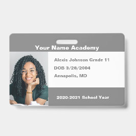Tarjeta De Identificación Gray Do It You Self Personalizado Homeschoe