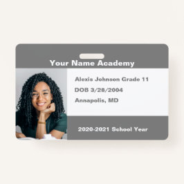 Tarjeta De Identificación Gray Do It You Self Personalizado Homeschoe