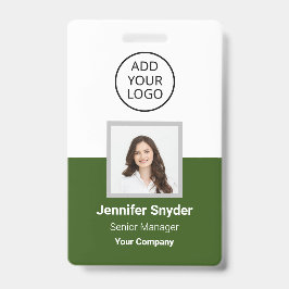 Tarjeta De Identificación Green, Employee Photo ID con código QR, Compañía