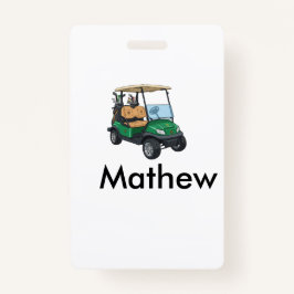 Tarjeta De Identificación Green golf car name man sports boy gifts letter 