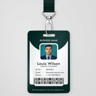 Tarjeta De Identificación Green | Seguridad de la compañía de identificación