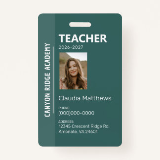 Tarjeta De Identificación Green Stripe Homeschool Educator ID Badge