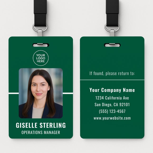 Tarjeta De Identificación Green White Personalized Employee ID Card (Subido por el creador)