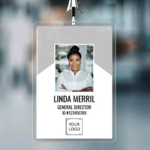 Tarjeta De Identificación GRIS de seguridad con el logotipo de la compañía d