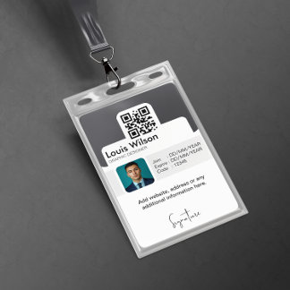 Tarjeta De Identificación Gris | Seguridad de la compañía de identificación