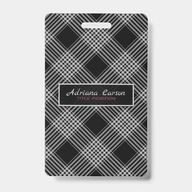 Tarjeta De Identificación Gris y negro (Front)