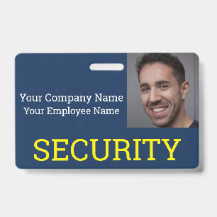 Tarjeta De Identificación Guardia de Seguridad Profesional ID Azul y Amarill