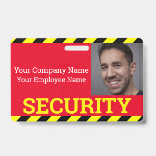 Tarjeta De Identificación Guardia de Seguridad Profesional Rojo y Amarillo d