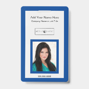 Tarjeta De Identificación Guarnecido azul añadir placa de identificación del