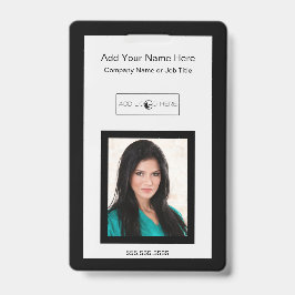 Tarjeta De Identificación Guarnecido negro añadir placa de identificación de