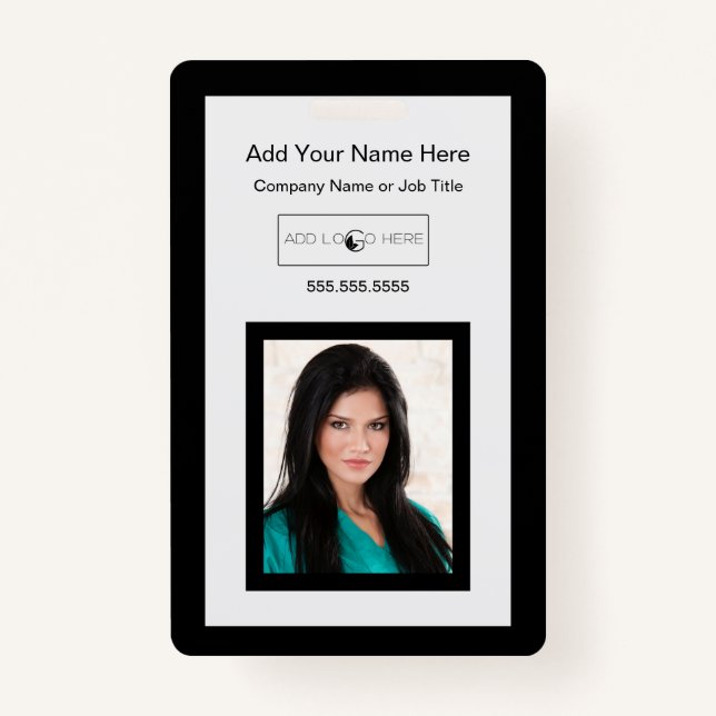 Tarjeta De Identificación Guarnecido negro añadir placa de identificación de (Reverso)