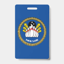 Tarjeta De Identificación ¡Guay! Badge -Bowling- Bowler Personalizado - Añad