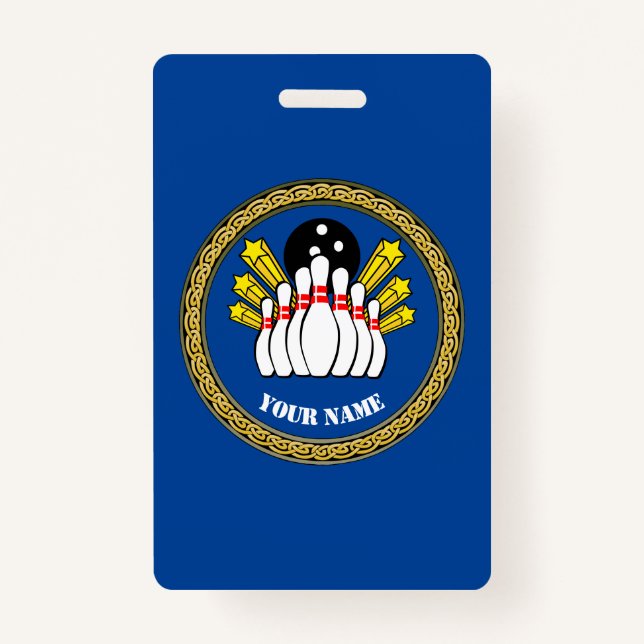 Tarjeta De Identificación ¡Guay! Badge -Bowling- Bowler Personalizado - Añad (Anverso)