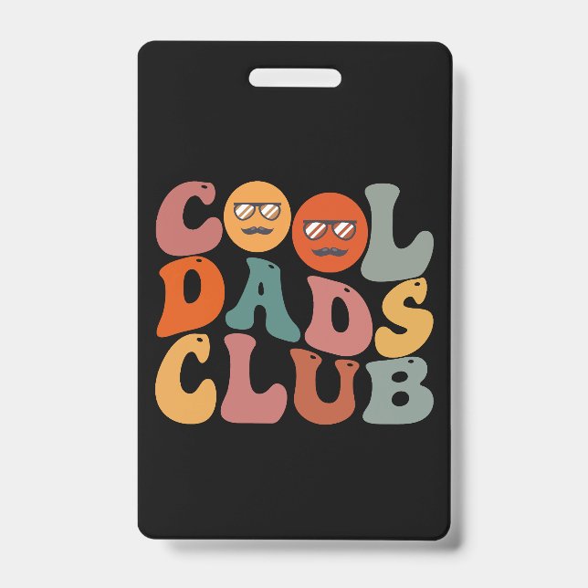 Tarjeta De Identificación Guay Dads Club Dad Día del Padre Retro Groovy (Parte frontal)