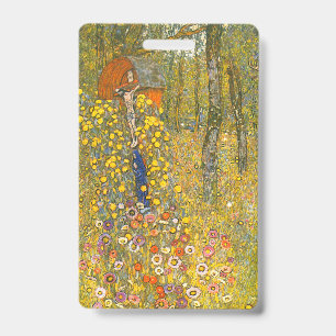 Tarjeta De Identificación Gustav Klimt Farm Garden con Crucifix