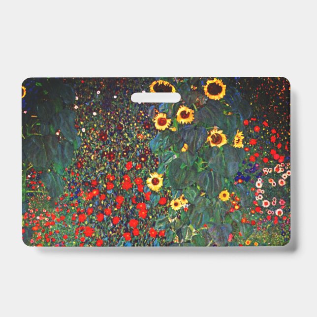 Tarjeta De Identificación Gustav Klimt Flower Garden (Parte frontal)