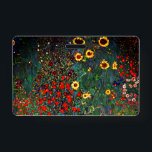 Tarjeta De Identificación Gustav Klimt Flower Garden<br><div class="desc">Insignia que presenta el jardín de la granja de pintura al óleo de Gustav Klimt con girasoles (1907). Un bonito jardín de girasoles y exquisitos flores azules,  rojas,  violetas,  rosas y blancas. Un gran regalo para los amantes del arte Art Nouveau y austriaco.</div>