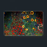 Tarjeta De Identificación Gustav Klimt Flower Garden<br><div class="desc">Insignia que presenta el jardín de la granja de pintura al óleo de Gustav Klimt con girasoles (1907). Un bonito jardín de girasoles y exquisitos flores azules,  rojas,  violetas,  rosas y blancas. Un gran regalo para los amantes del arte Art Nouveau y austriaco.</div>