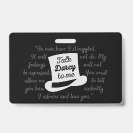 Tarjeta De Identificación Hable Darcy Conmigo