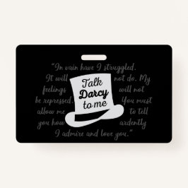 Tarjeta De Identificación Hable Darcy Conmigo