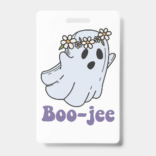 Tarjeta De Identificación Halloween Fantasma Espeluznante Boo Jee Boo