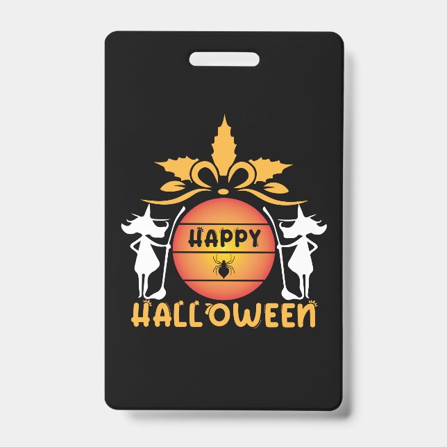 Tarjeta De Identificación Halloween Happy Halloween Birthday (Parte frontal)