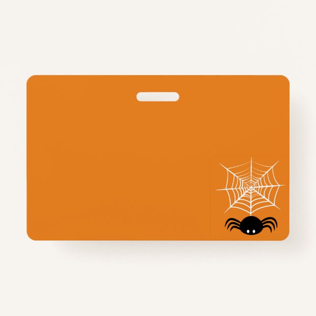Tarjeta De Identificación Halloween Spider Web (Anverso)