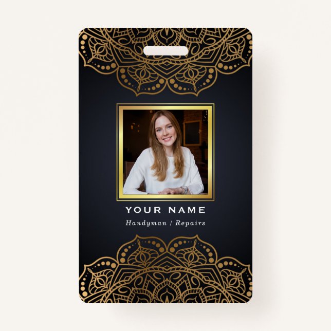 Tarjeta De Identificación Handyman repara el oro negro  (Anverso)