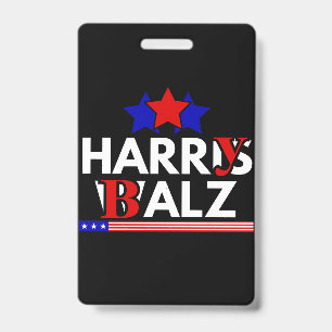 Tarjeta De Identificación Harris Walz 24 Harry Balz 2024 Meme Demócratas