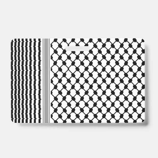 Tarjeta De Identificación Hatta Keffiyeh Kufiya Folk Palestino (Patrón 2) (Front)