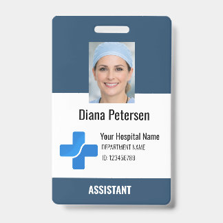 Tarjeta De Identificación Healthcare Employee Custom Logo & Photo Badge