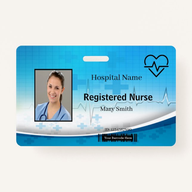 Tarjeta De Identificación Heat Beat Lifeline Cross Medical Photo ID (Anverso)