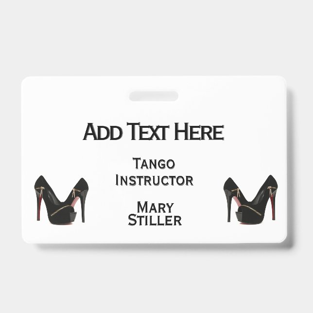 Tarjeta De Identificación Heels Doble cara (Parte frontal)