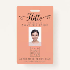 Tarjeta De Identificación Hello Business Photo ID Identification Plastic