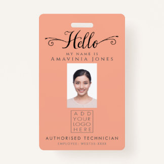 Tarjeta De Identificación Hello Business Photo ID Identification Plastic