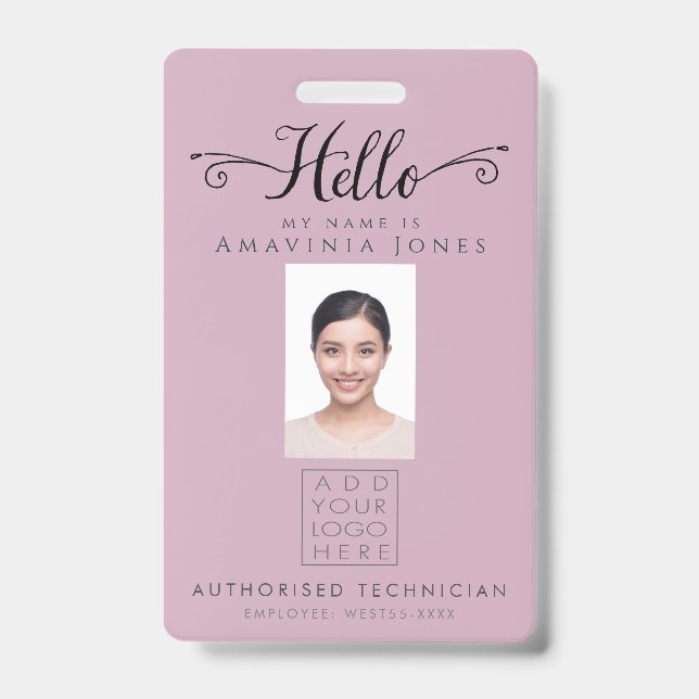 Tarjeta De Identificación Hello Business Photo ID Identification Plastic (Parte frontal)