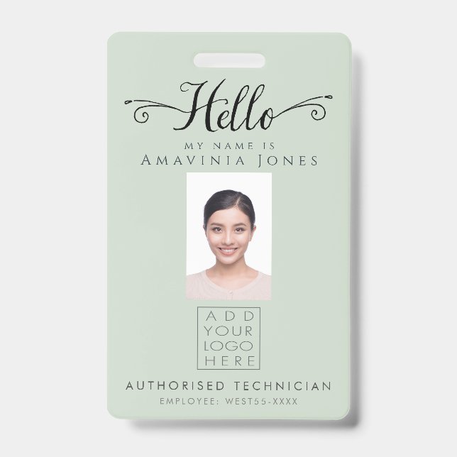 Tarjeta De Identificación Hello Business Photo ID Identification Plastic (Parte frontal)
