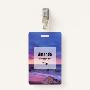 Tarjeta De Identificación Hermosa fotografía de la costa atardecer